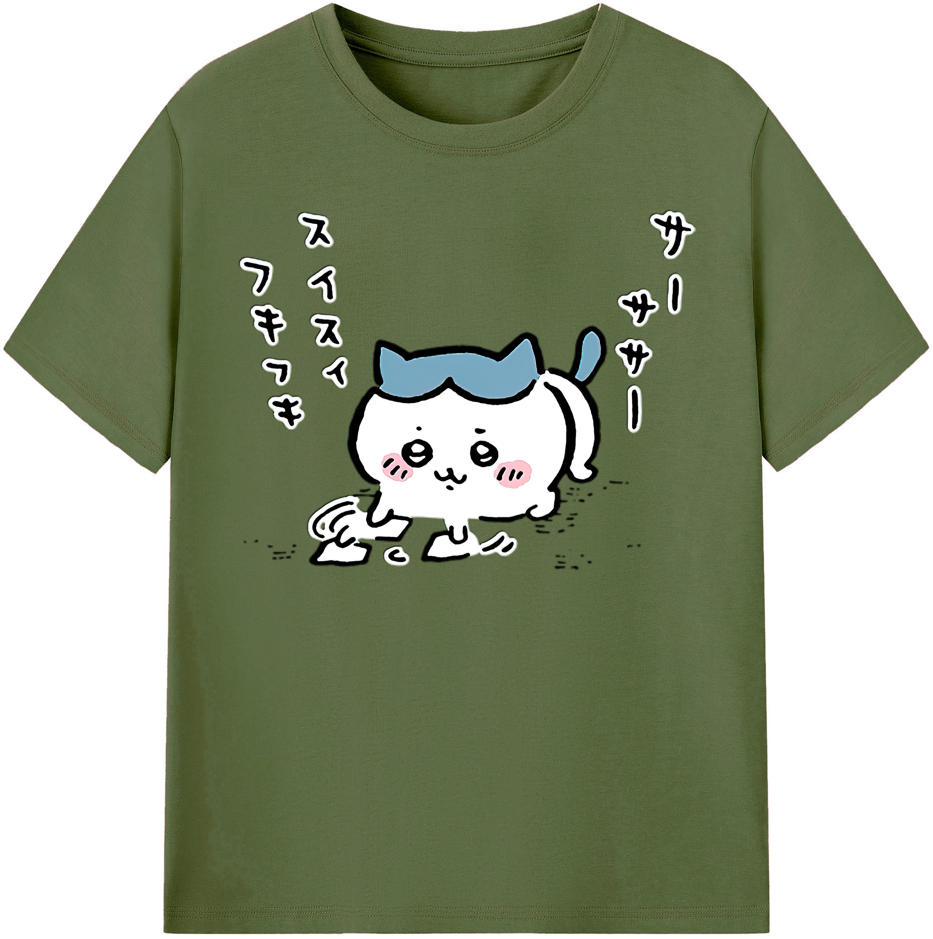 （画像用） ちいかわ ハチワレ Chii-kawa hachiware 綿100％半袖Tシャツ（フロントプリント）
